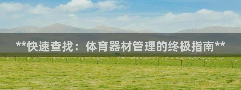 极悦平台代理怎么样：**快速查找：体育器材管理的终极